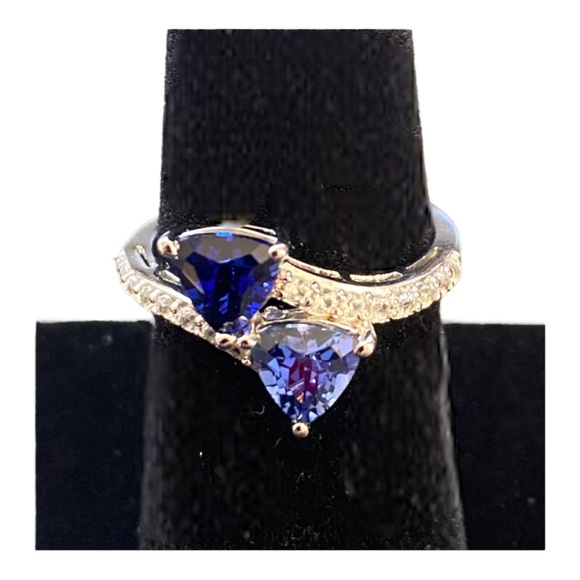 Womens Lab Created Blue Sapphire Sterling Silver Cocktail Ring, Size 6.75, NWOT - Picture 10 of 12